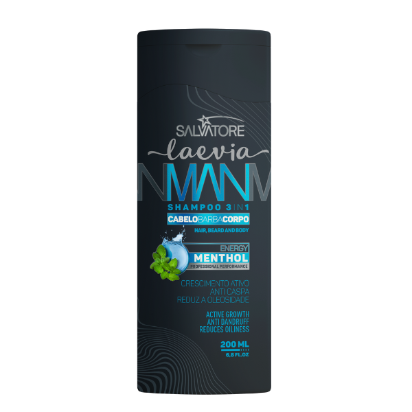 Shampoo Man 3 in 1 Mentha Action 200ml - Laevia