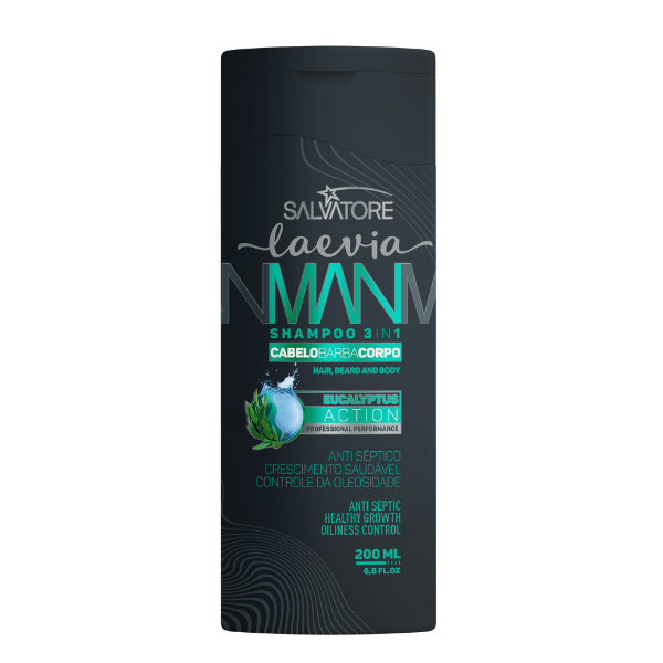 Shampoo Man 3 in 1 Eucalyptus Action 200ml - Laevia
