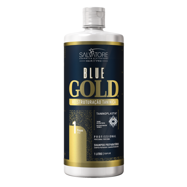 Kit Blue Gold Reestruturacao Taninica- 1000ml Shampoo + Cond. - Hair Pro